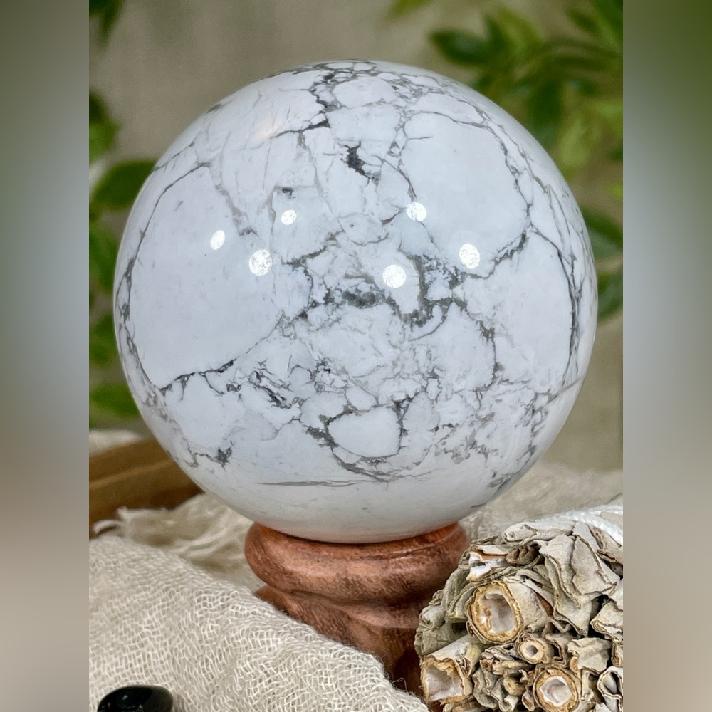 !!! 20% OFF SALE !!!  2327 Howlite Crystal Sphere